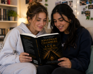 Two readers discussing Jonathan Chambers and the Ankh Deception psychological thriller