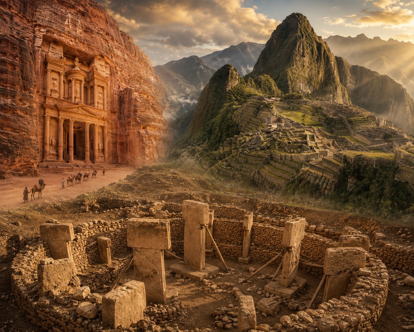 Montage of ancient civilisations and lost cities