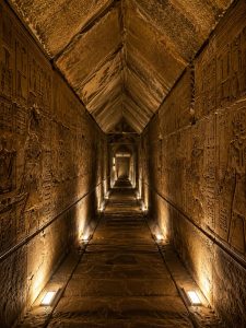 Interior pyramid passageway representing ancient engineering and hidden chambers